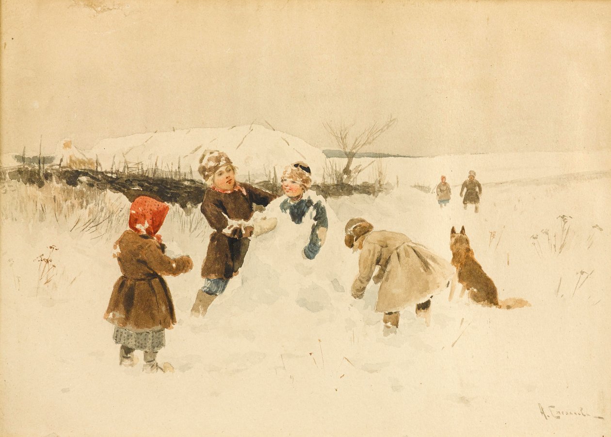 Výroba sněhuláka, 1891. od Alexei Stepanovich Stepanov
