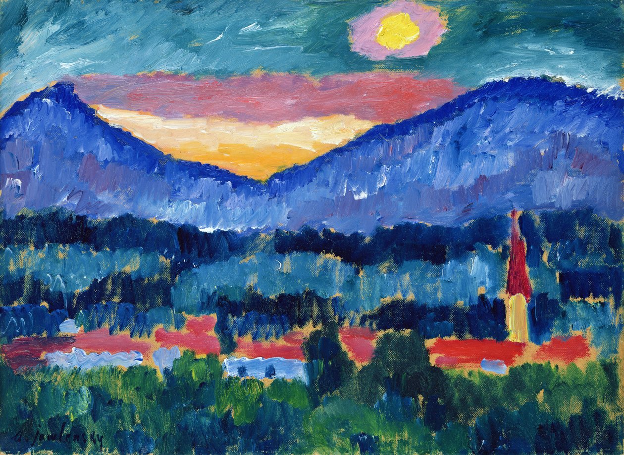 Mountain Village, 1910 (olej na kartonu) od Alexej von Jawlensky