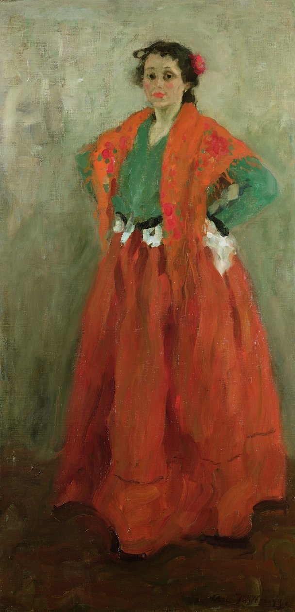 Umělcova žena oblečená jako Španělka, kolem roku 1901 od Alexej von Jawlensky