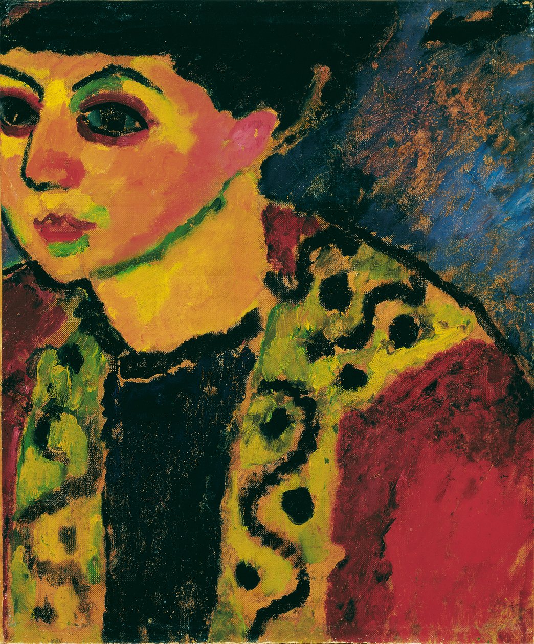 Dáma na modrém pozadí od Alexej von Jawlensky