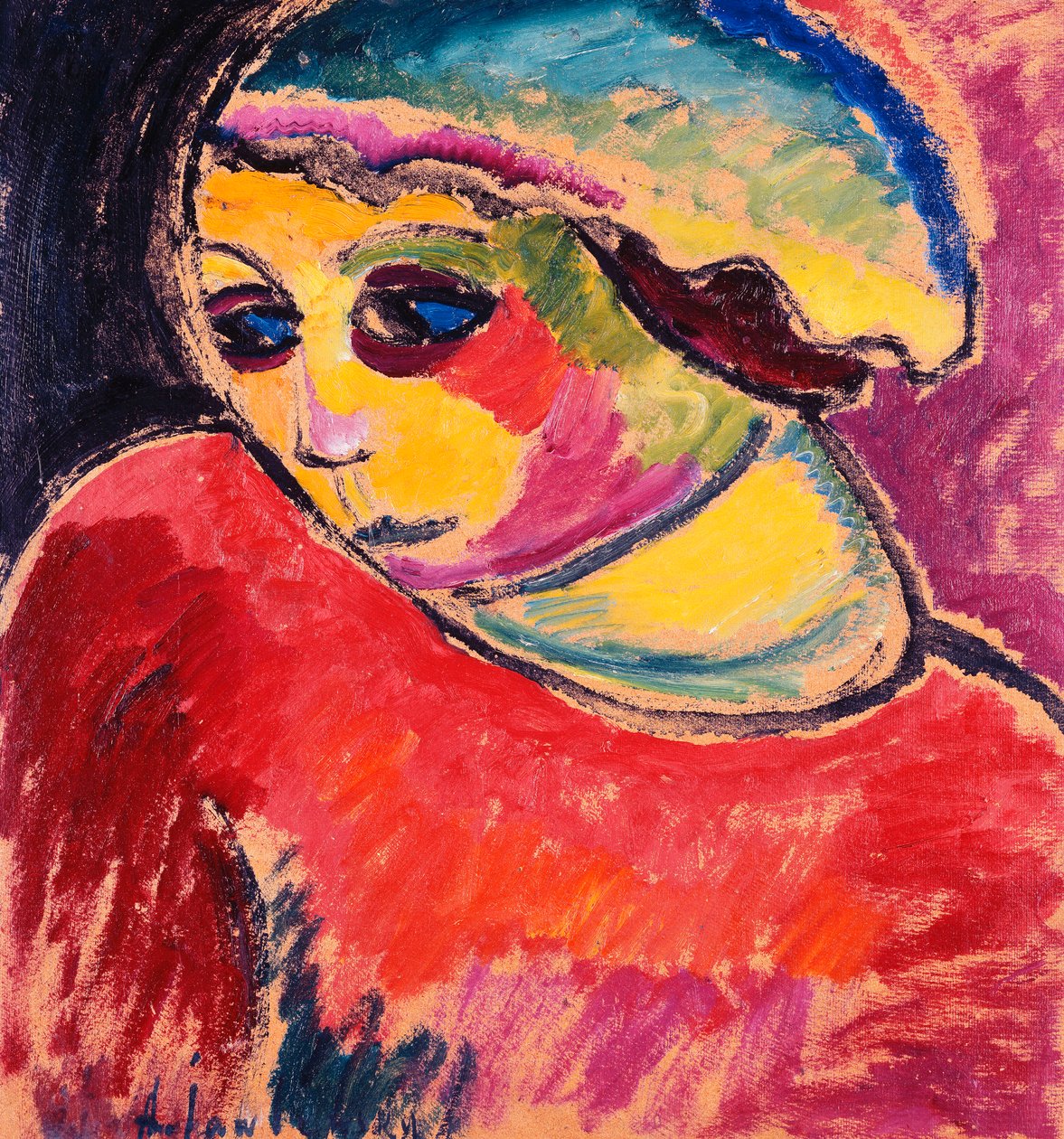 Zelená kapota; Grune Haube, 1911 od Alexej von Jawlensky