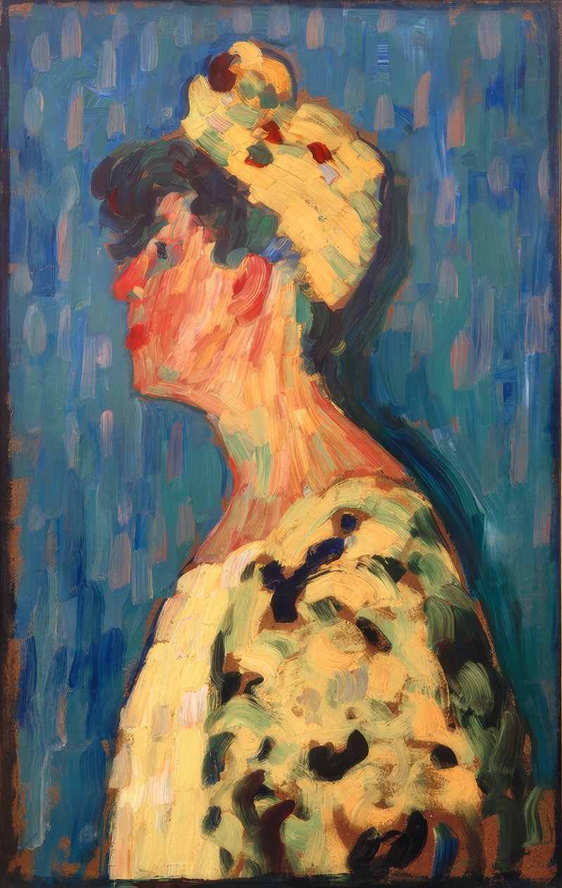Marianne von Werefkin z profilu od Alexej von Jawlensky