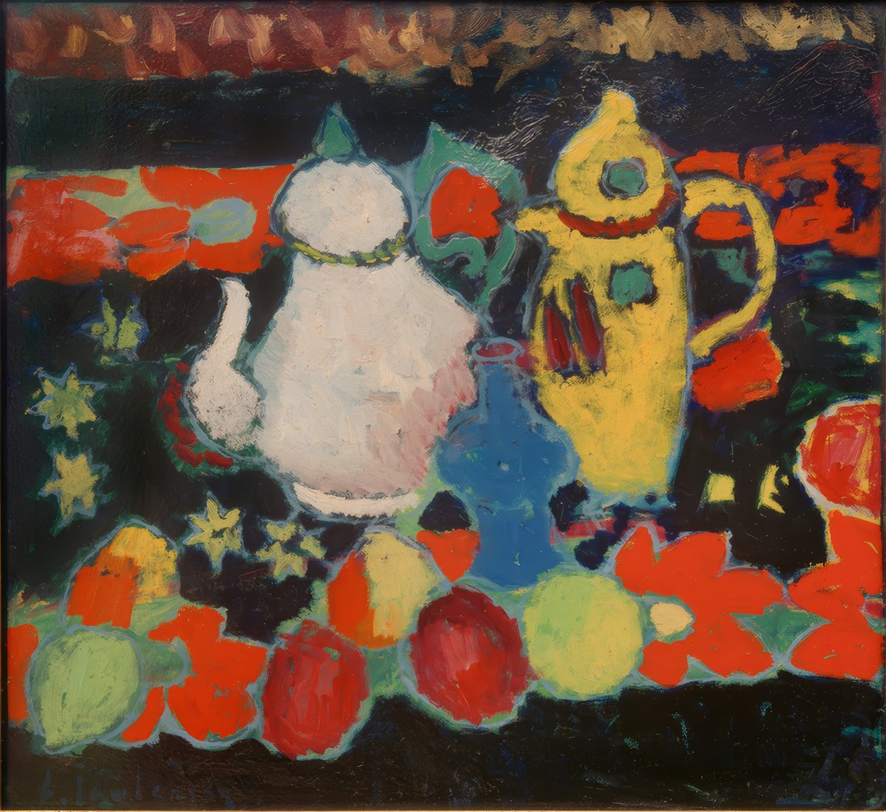 Zátiší se žlutým a bílým džbánem od Alexej von Jawlensky
