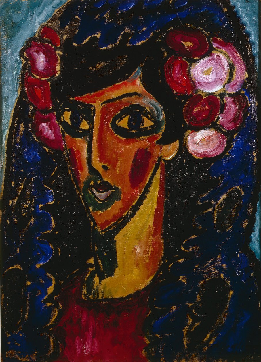 Modrá mantilla, 1913 od Alexej von Jawlensky