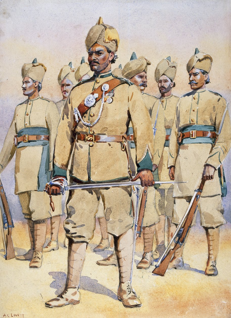 Vojáci 33. Punjabis, Subadar, Punjabi Musalmans, ilustrace k 