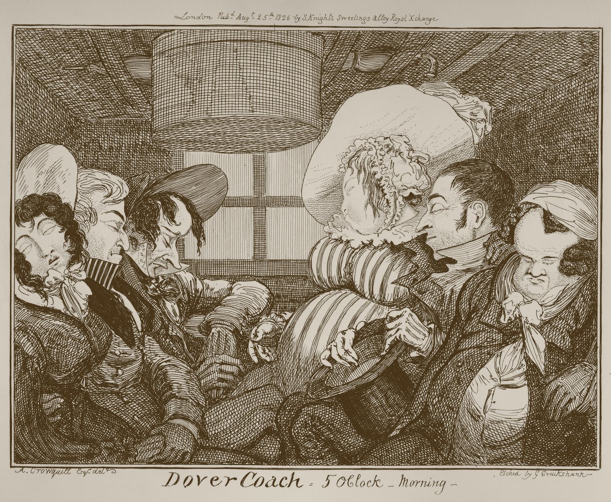 Dover Coach, 5 hodin ráno, vyleptán George Cruikshank, 1826 od Alfred Crowquill