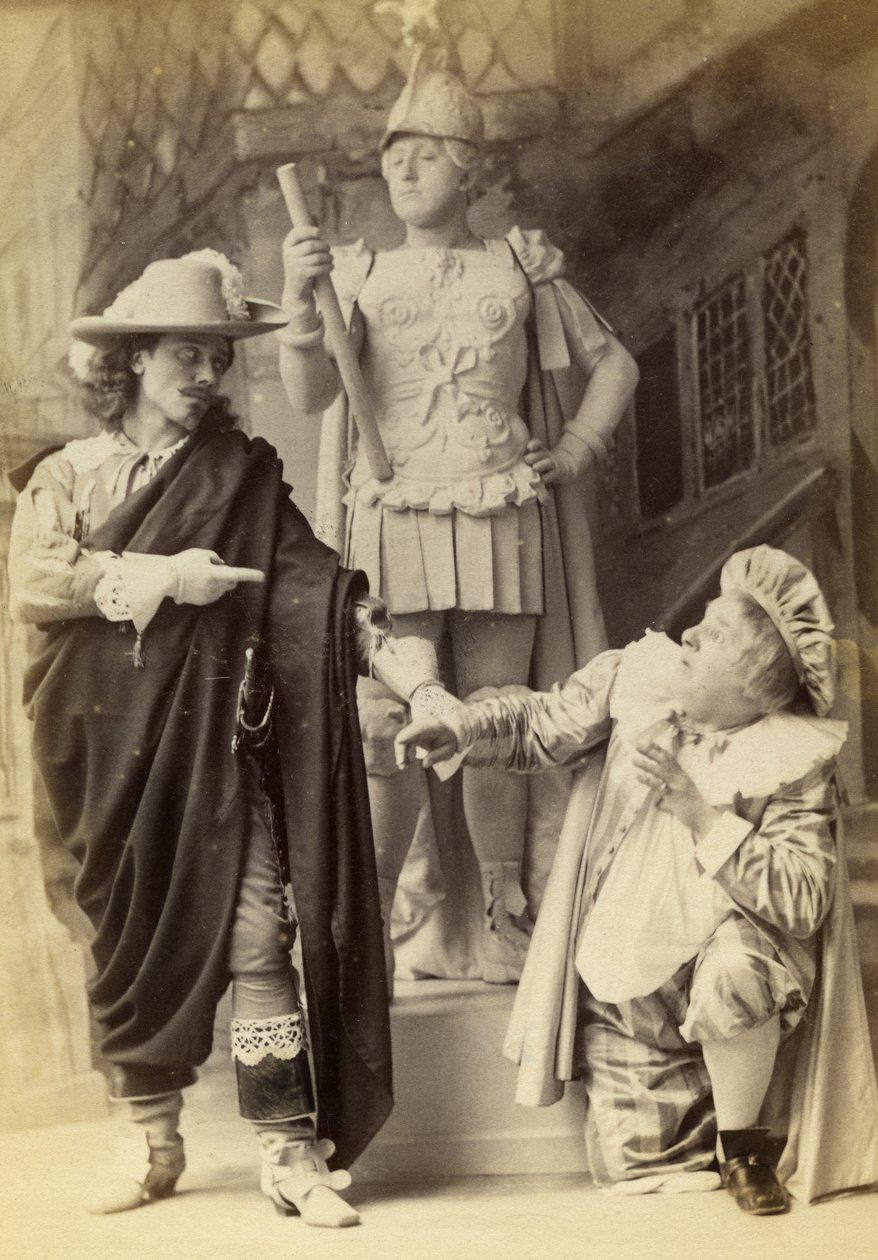Don Juan, socha a Sganarelle, z produkce „La Statue du Commandeur“ nebo „Don Juan Up to Date“, 1892 (foto kabinetu) od Alfred Ellis