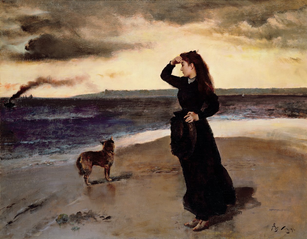 Sbohem na nábřeží, 1891 od Alfred Emile Stevens