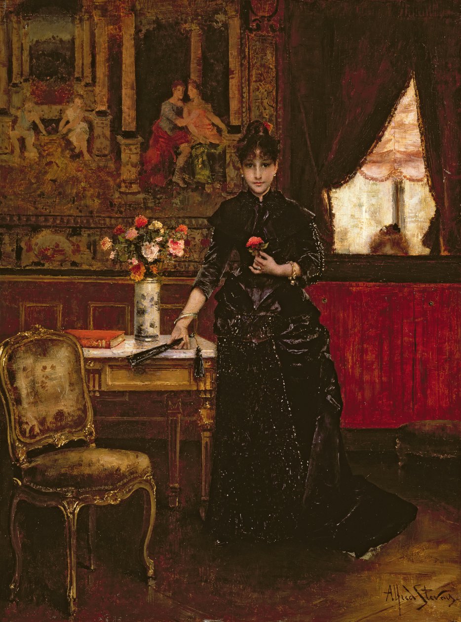 Žena s karafiátem od Alfred Emile Stevens
