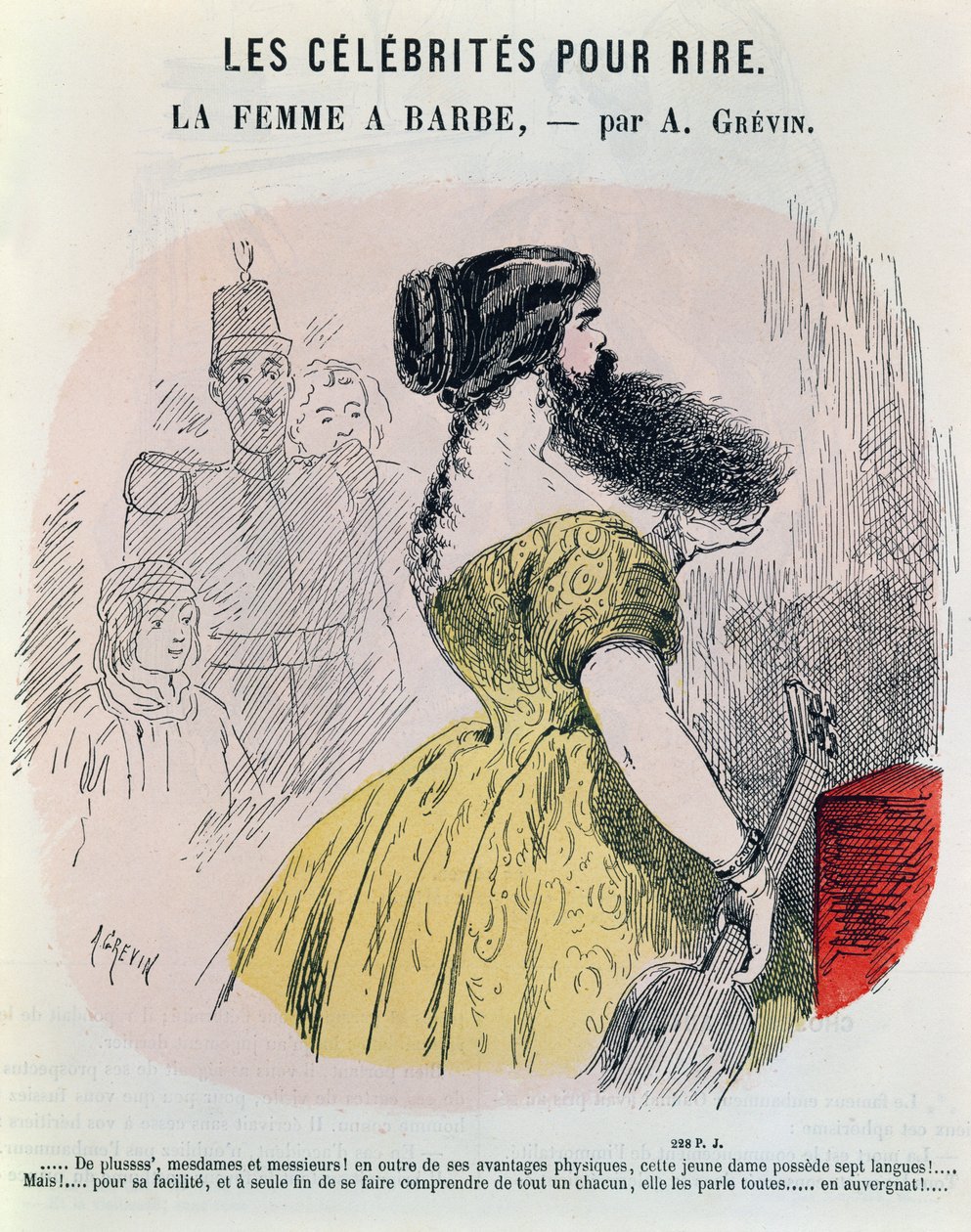 Vousatá dáma, kolem roku 1860 od Alfred Grevin