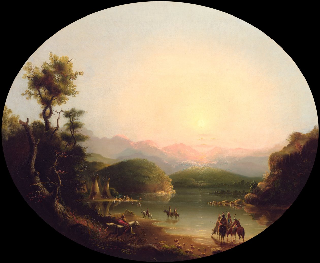Shoshone Indians at a Mountain Lake (Lake Fremont) od Alfred Jacob Miller