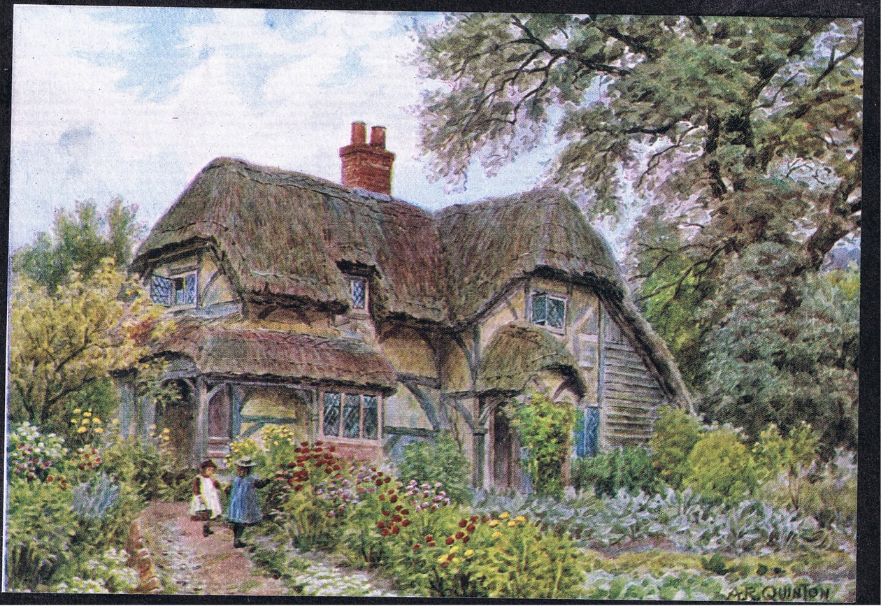 Cowdrays Cottage, Midhurst, Sussex, z The Cottages and the Village Life of Rural England vydané nakladatelstvím Dent & Sons Limited, 1912 od Alfred Robert Quinton