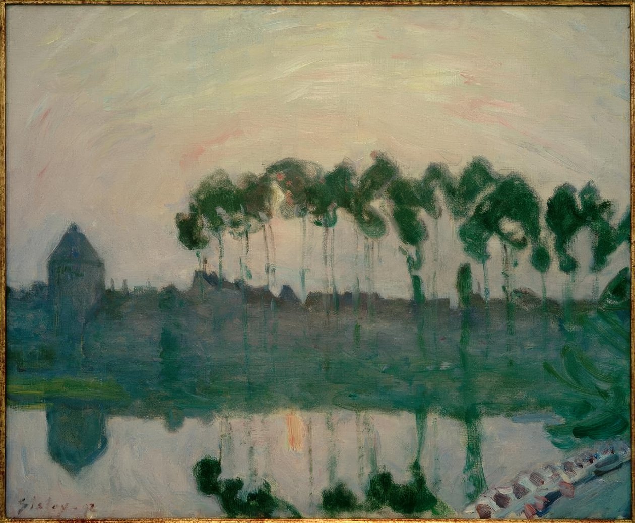 Západ slunce poblíž Moret od Alfred Sisley