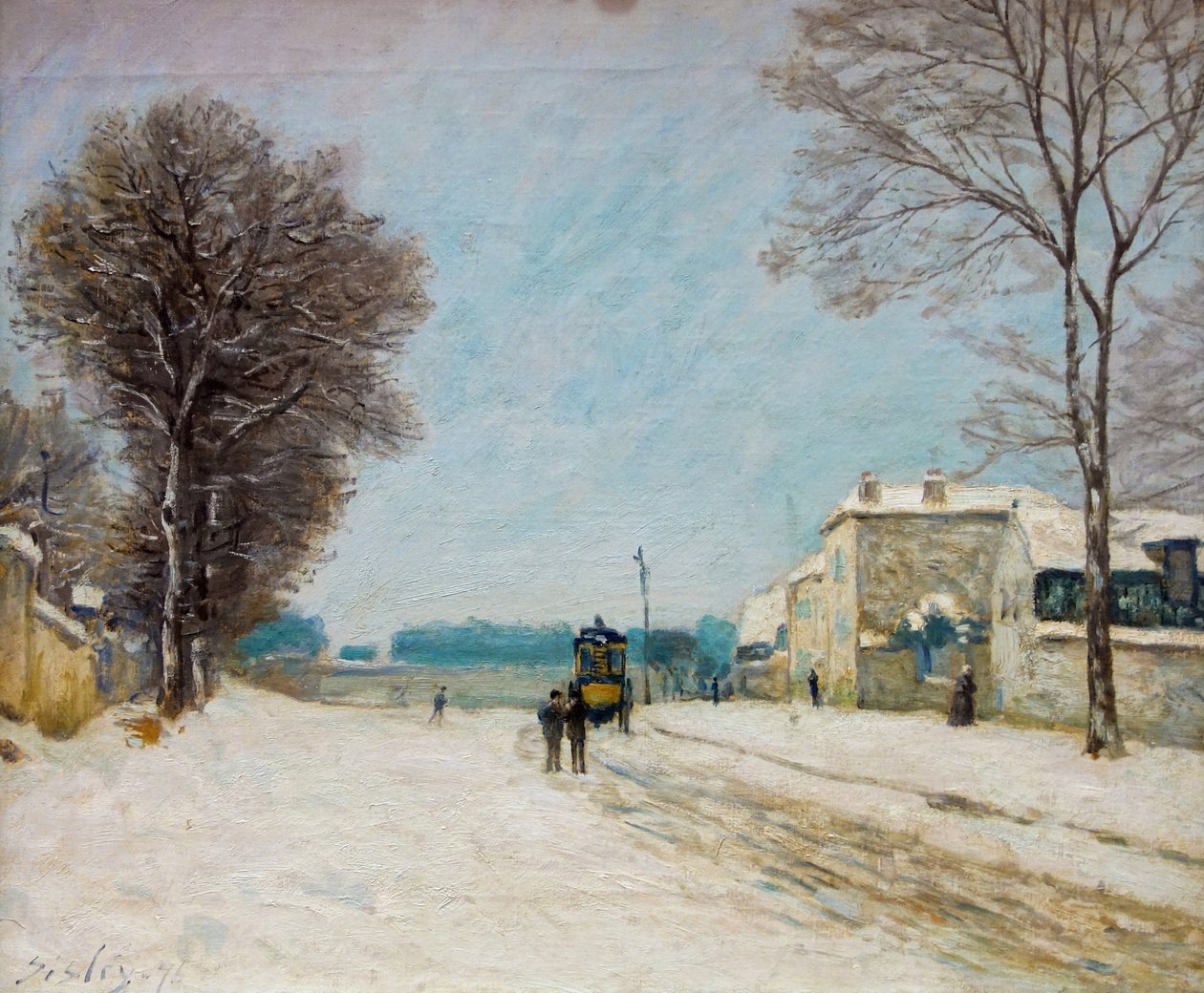 V zimě sněžení v Palais des Beaux-Arts v Lille. od Alfred Sisley