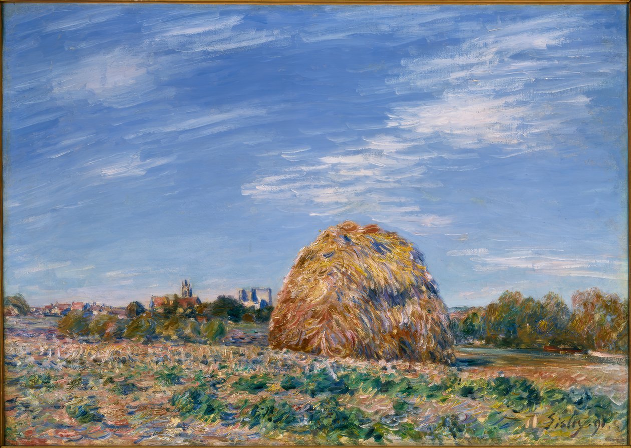 Mlýnský kámen na břehu Loingu od Alfred Sisley