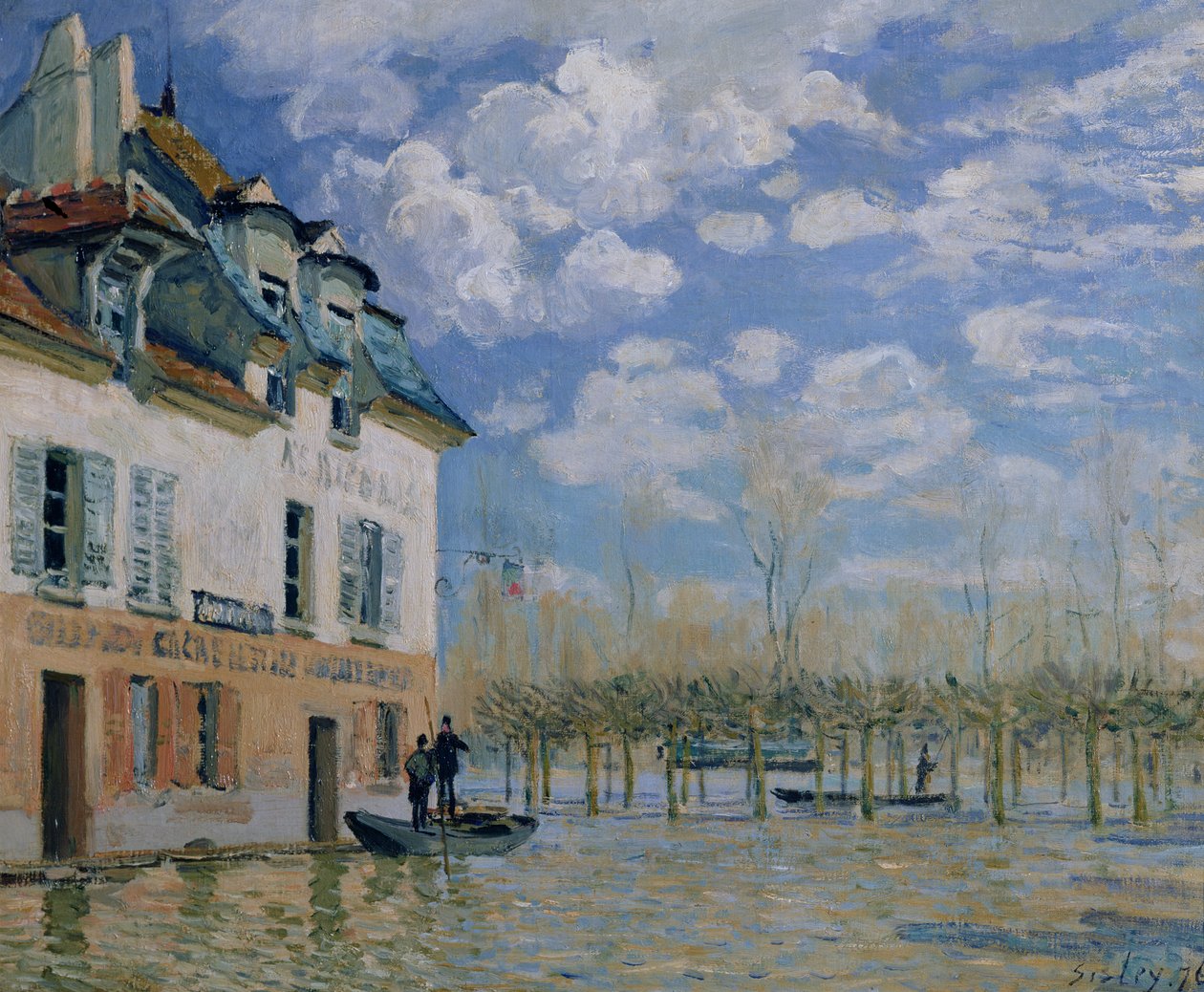 The Boat in the Flood, Port-Marly, 1876 od Alfred Sisley