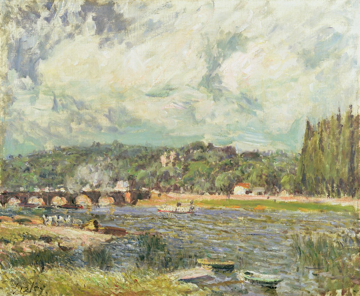 Most v Sevres, kolem roku 1877 od Alfred Sisley