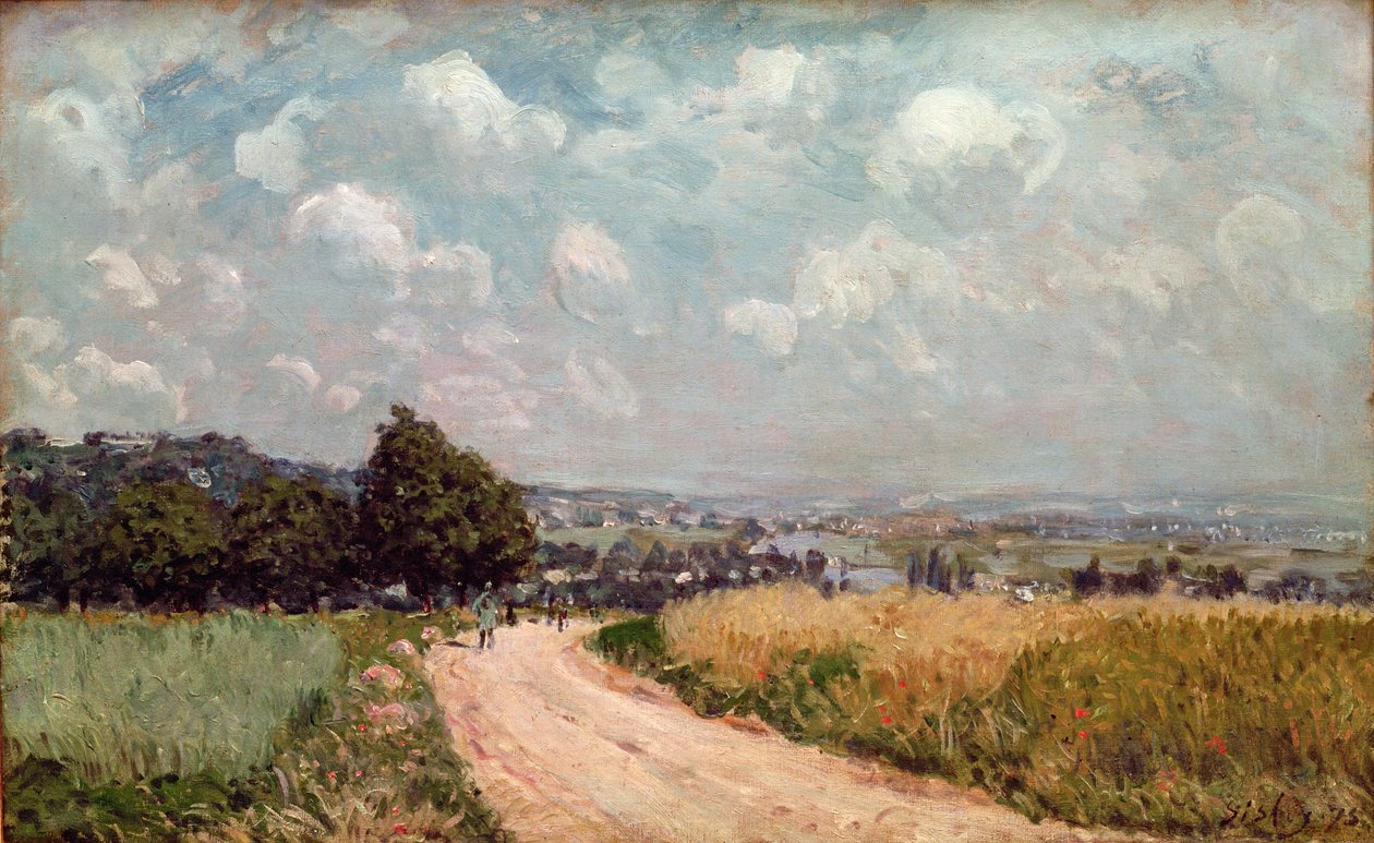 Turning Road nebo, Pohled na Seinu, 1875 od Alfred Sisley