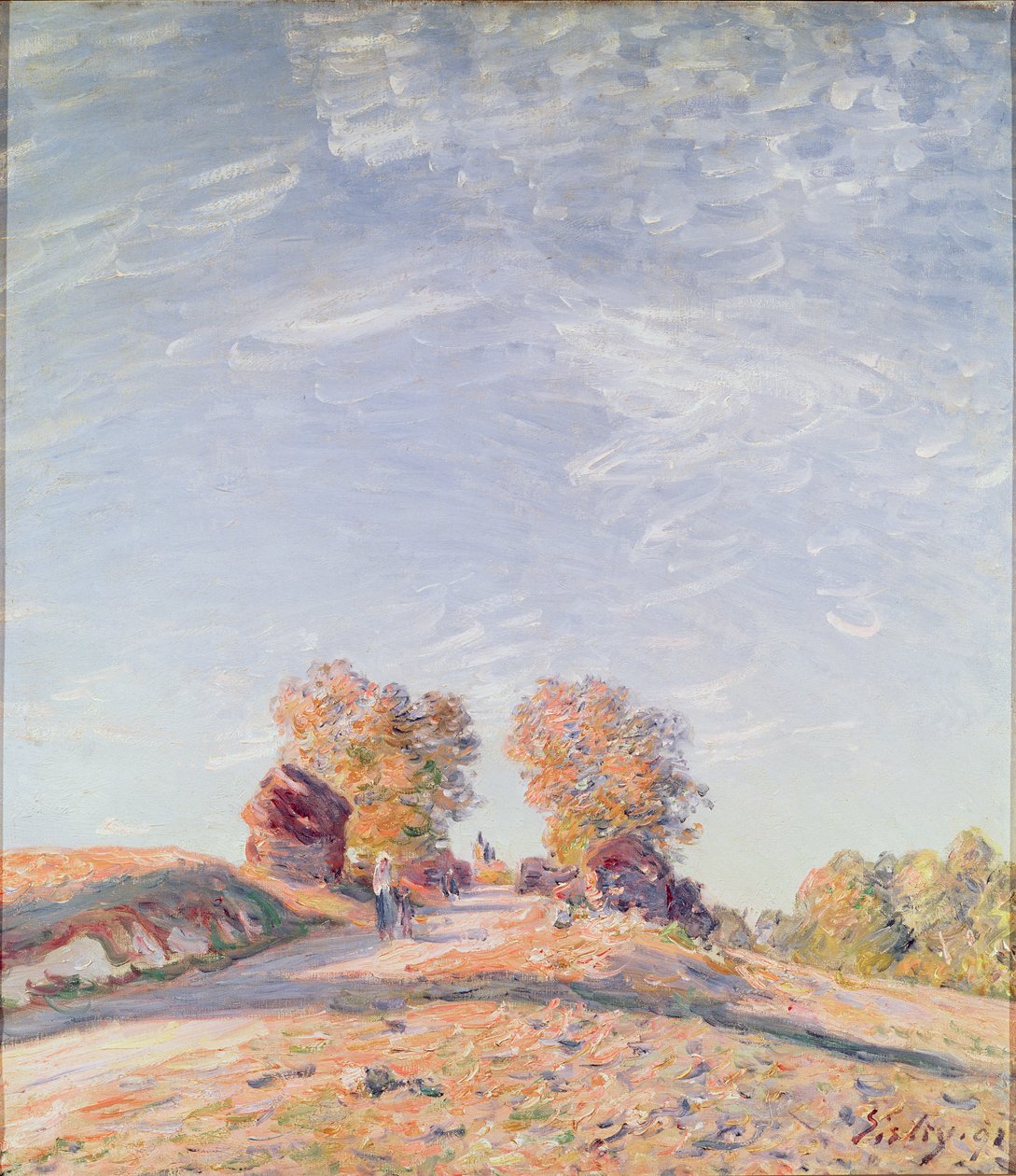 Uphill Road in Sunshine, 1891 od Alfred Sisley