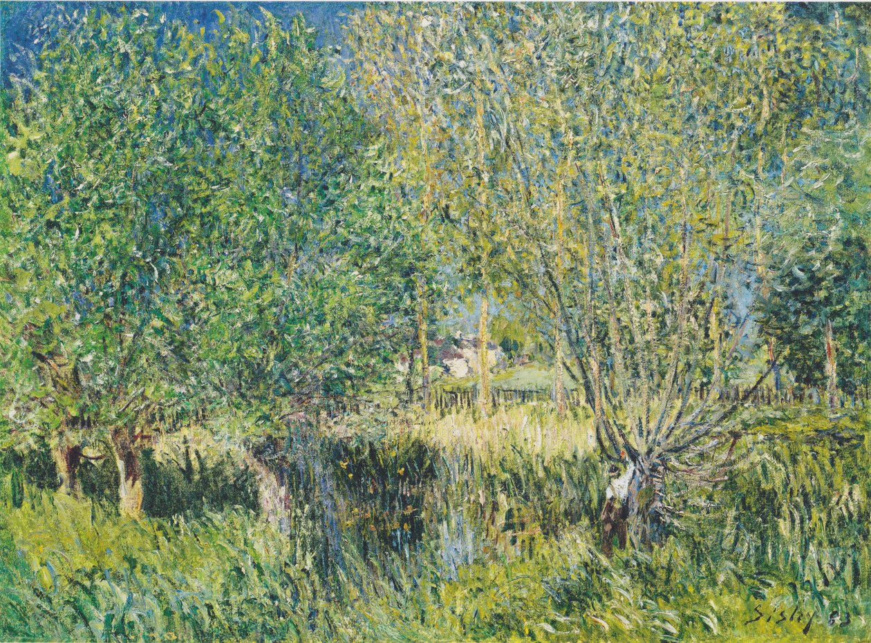 Vrby na břehu Orvanne od Alfred Sisley