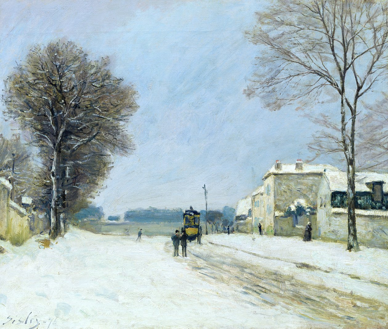 Zima, sněhový efekt, 1876 od Alfred Sisley