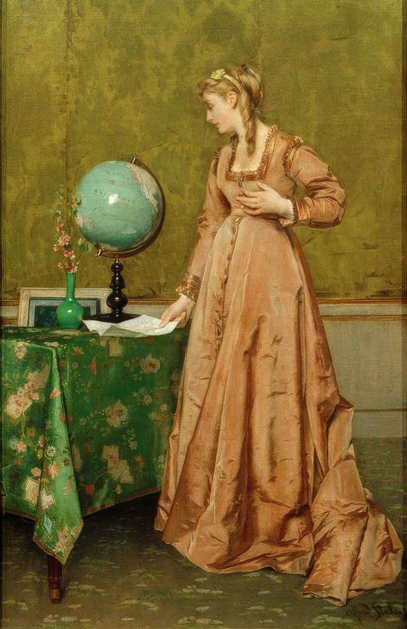 A.Stevens, The Globe nebo Novinky z dálky od Alfred Emile Stevens