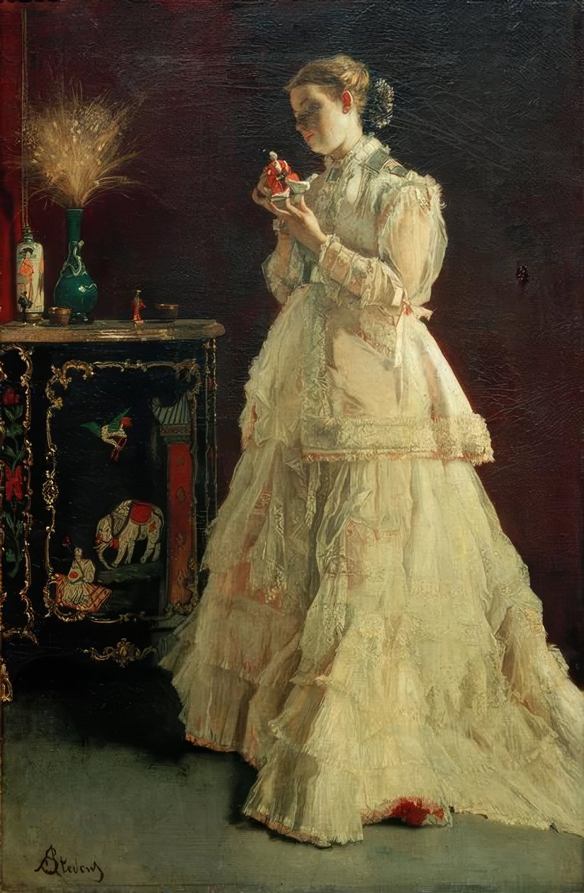A.Stevens, Die Dame in Rosa od Alfred Emile Stevens