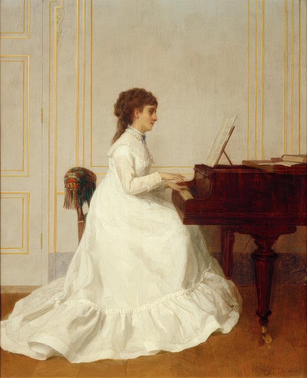 E. Gonzalès na klavír / obraz Alfreda Stevense od Alfred Emile Stevens