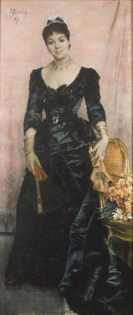 Portrét La Baronne du Mesnil od Alfred Emile Stevens