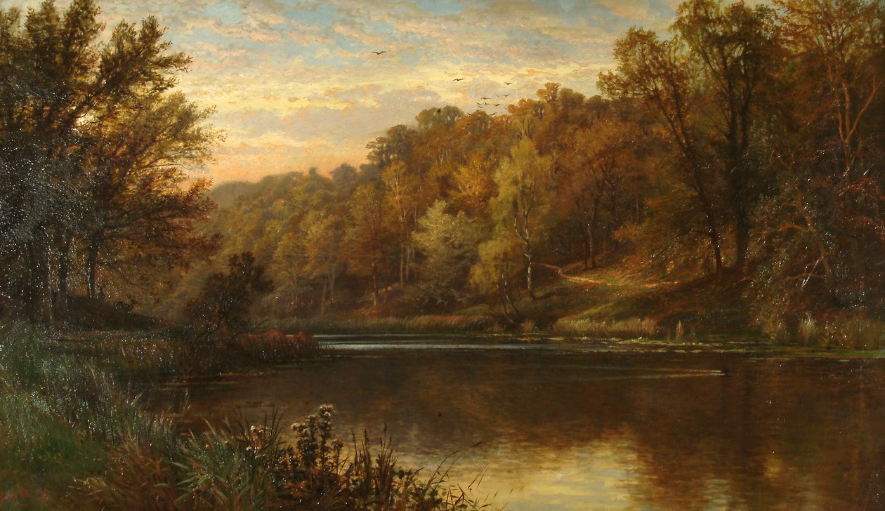 Swanbourne Lake podzim, Arundel Park Sunset od Alfred Augustus Glendening