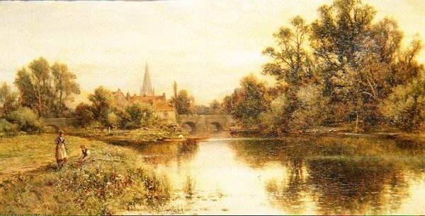 Temže v Marlow od Alfred Augustus Glendening