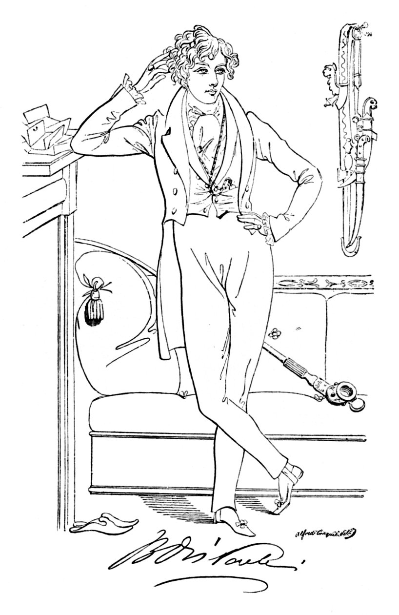Benjamin Disraeli, c1835, 1904 od Alfred Crowquill