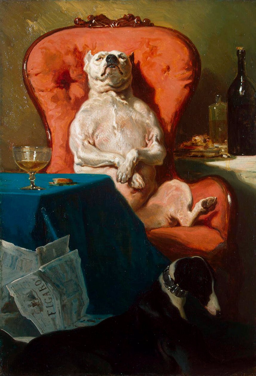 Mopsí pes v křesle, 1857. od Alfred De Dreux