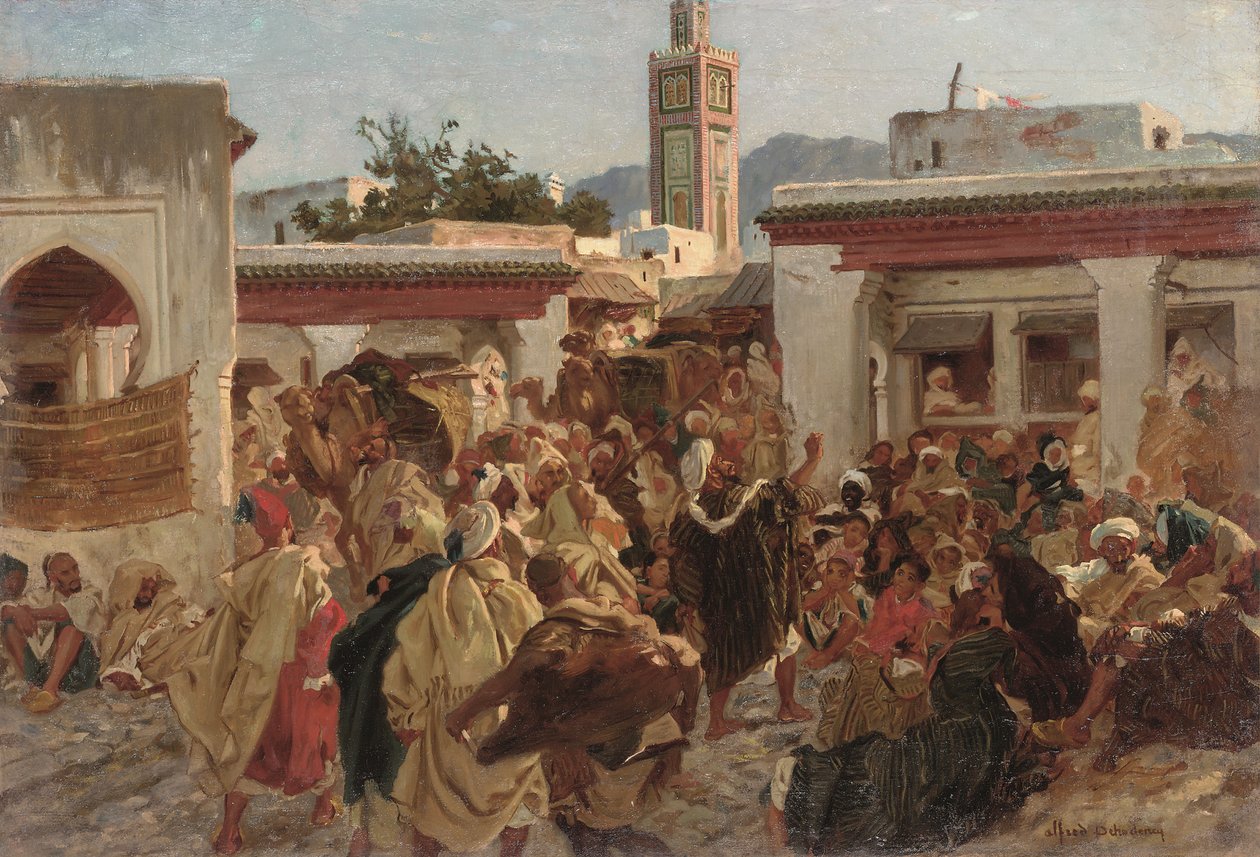 Marokon katukuva (öljy kankaalle) od Alfred Dehodencq