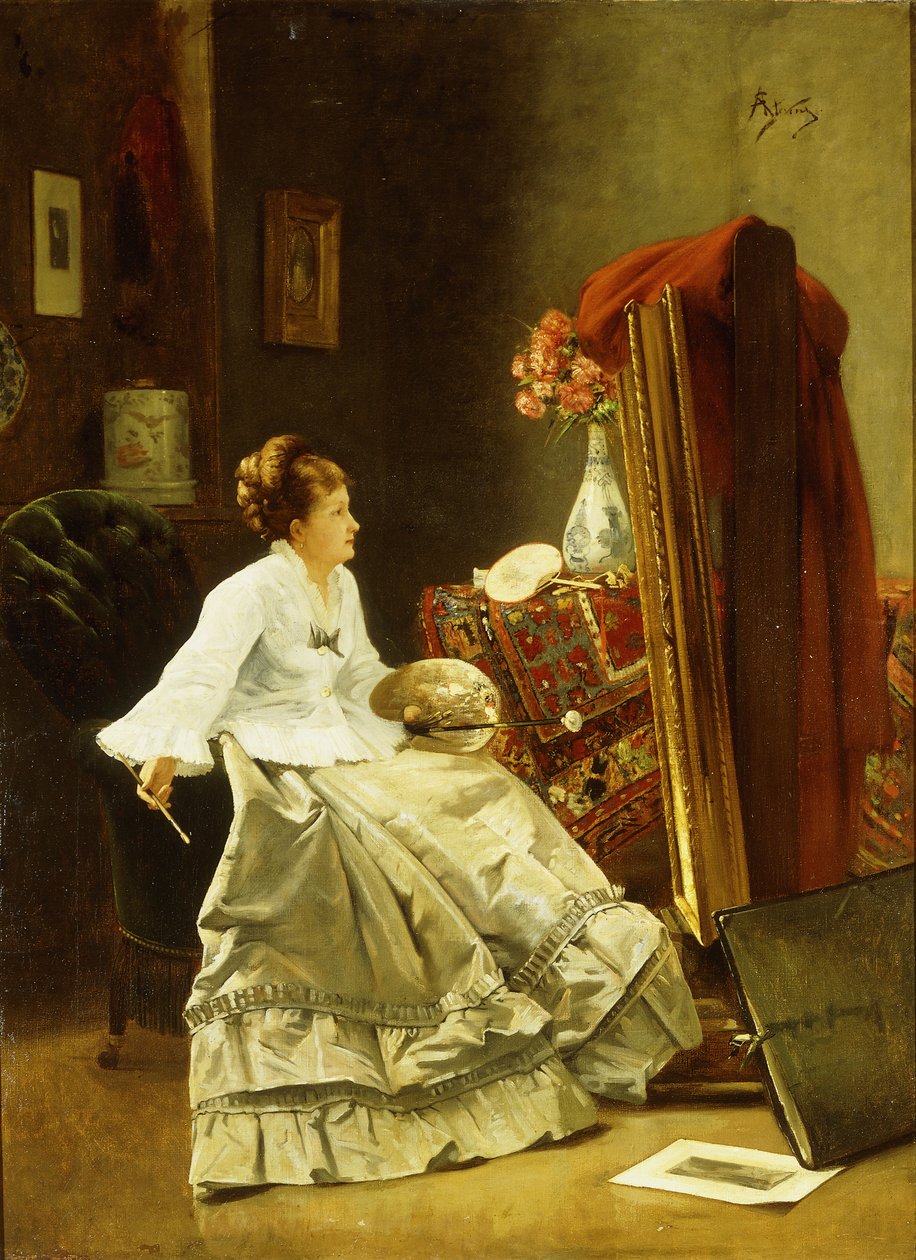 Umělec v práci od Alfred Emile Stevens