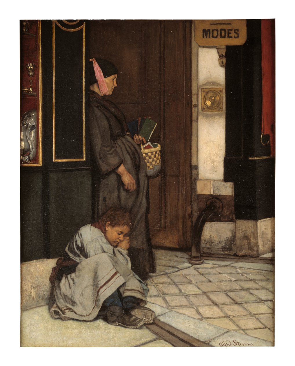 Žebrání tolerováno (olej na plátně) od Alfred Emile Stevens