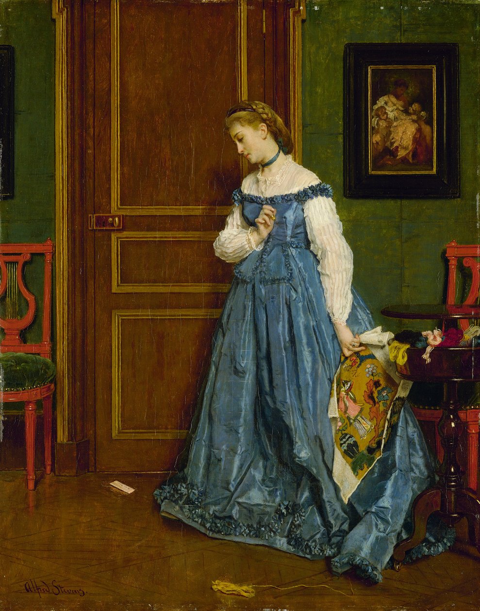 Váhání, možná Madame Monteaux, kolem roku 1867 od Alfred Emile Stevens