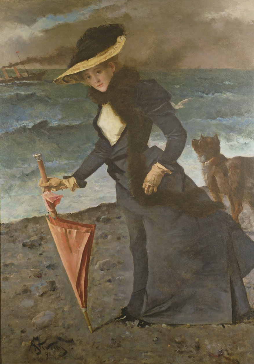 Na břehu moře, 1891 od Alfred Emile Stevens