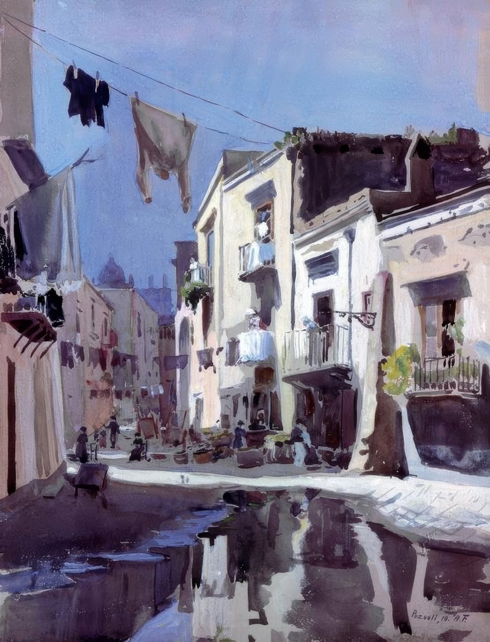 Alfred Frank, Gasse v Pozzuoli / Gem. 1910 od Alfred Frank