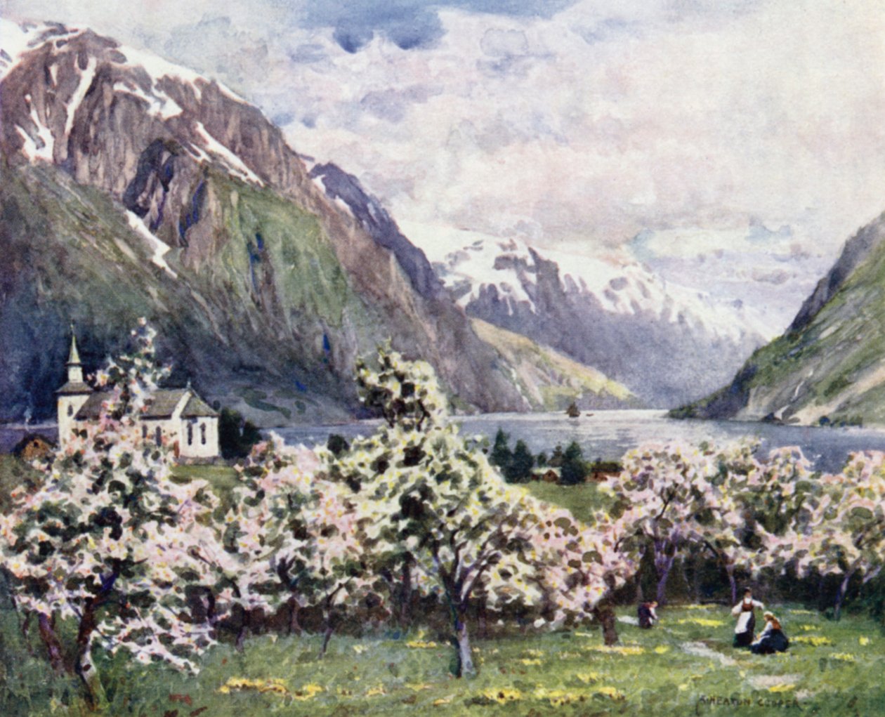 Oode, Hardangerský fjord od Alfred Heaton Cooper