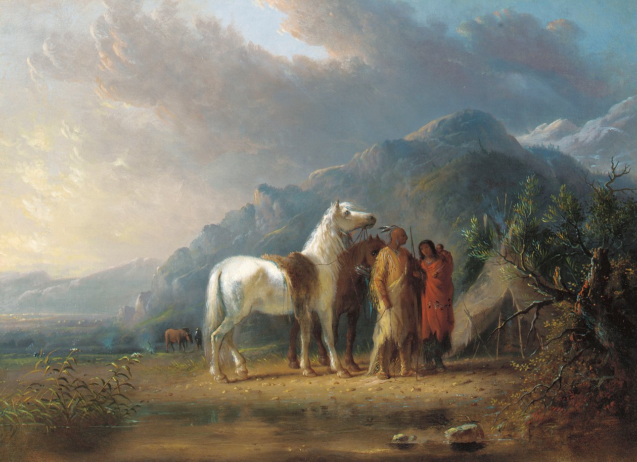 Sioux Camp (olej na plátně) od Alfred Jacob Miller