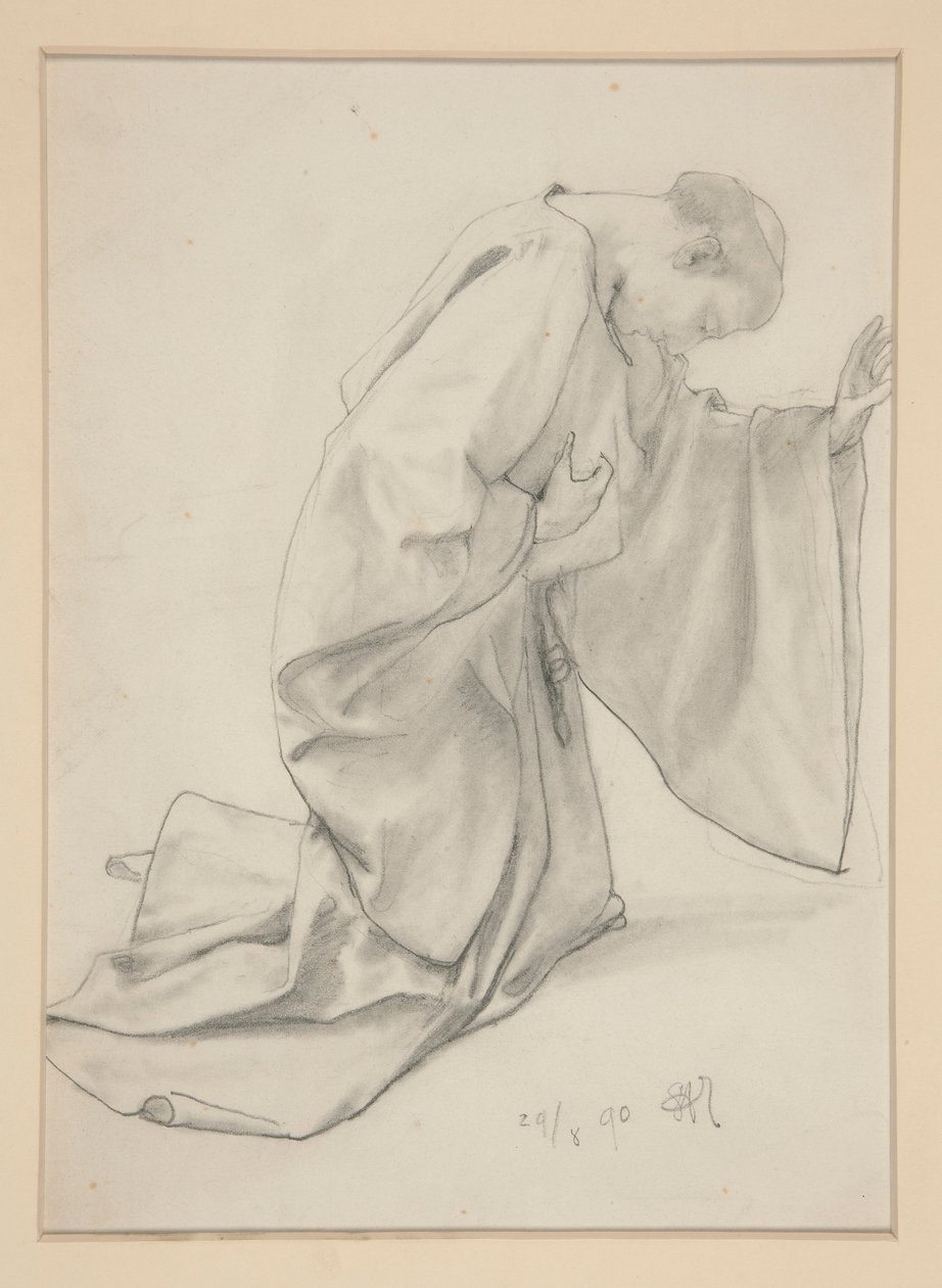 Mnich klečící od Alfred Parsons