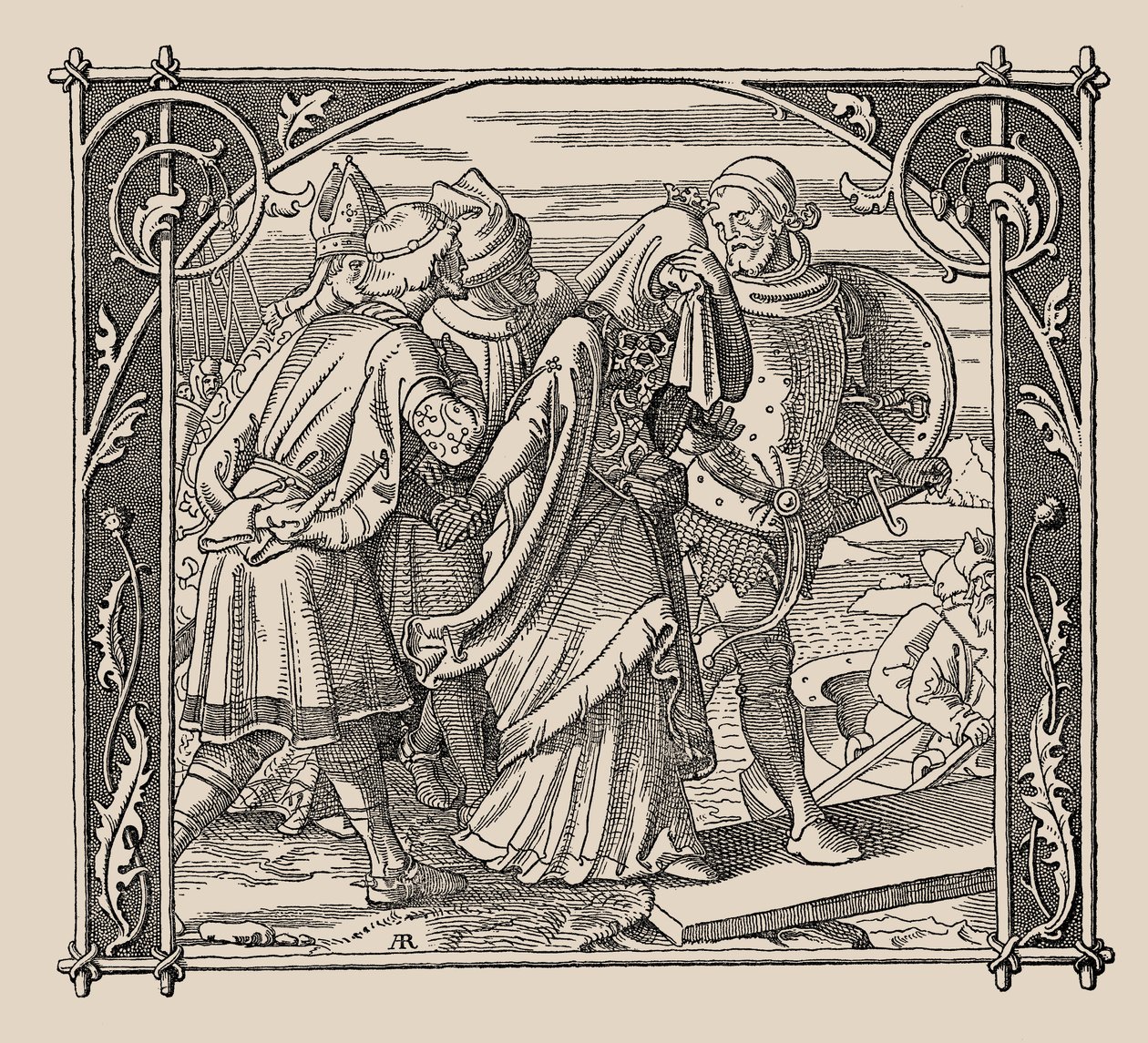 Die Nibelungen. Sbohem Kriemhild, 1840-1841. od Alfred Rethel
