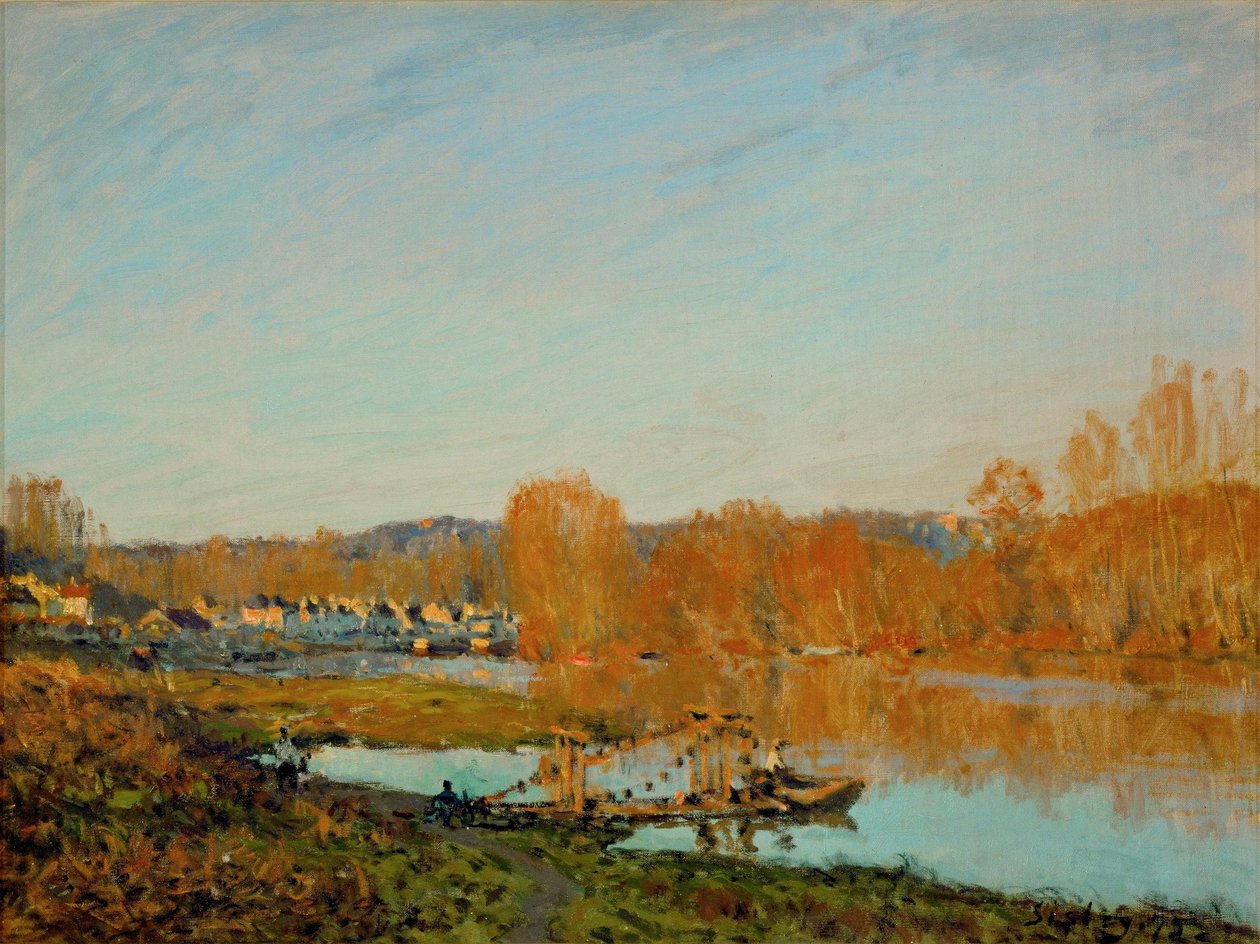 Podzim: Břehy Seiny u Bougivalu od Alfred Sisley