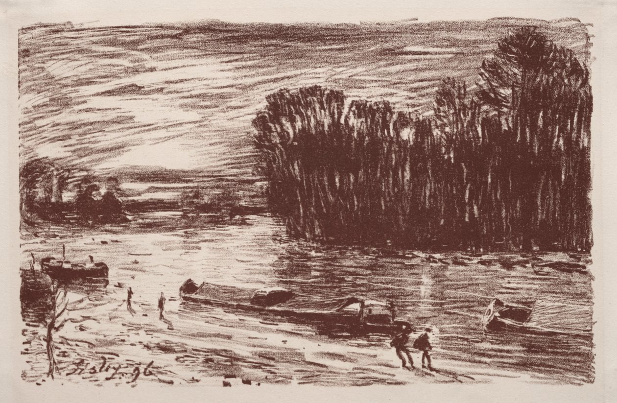 Banks of the Loing, poblíž Saint-Mammès, 1896. od Alfred Sisley