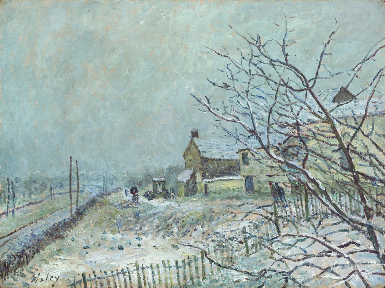 První sníh ve Veneux-Nadon od Alfred Sisley