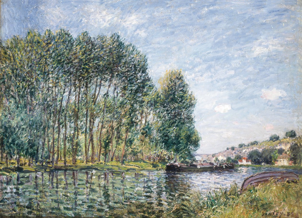 Francouzsky: Tournant du Loing à Moret od Alfred Sisley