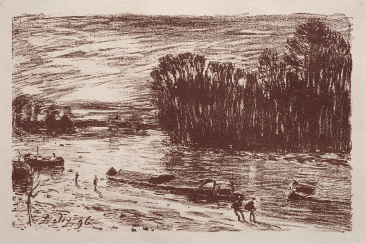 Na břehu Loingu od Alfred Sisley
