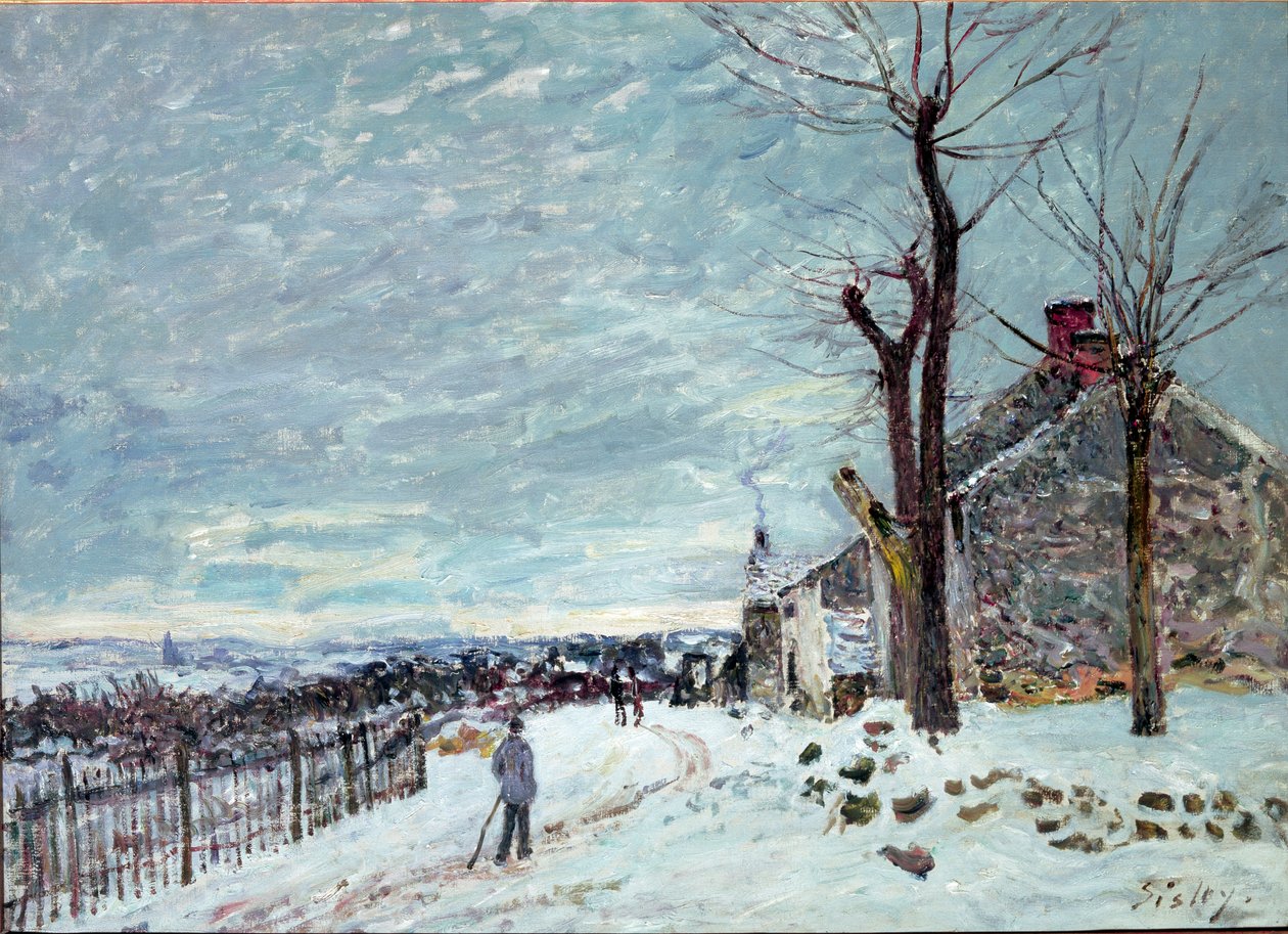 Sníh ve Veneux-Nadon od Alfred Sisley
