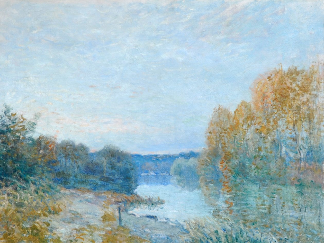 Soleil Couchant, Podzimní večer na řece od Alfred Sisley